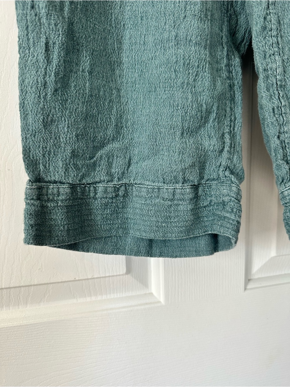 J. Jill Teal Cropped Linen Cropped Pants - Picture 2 of 7